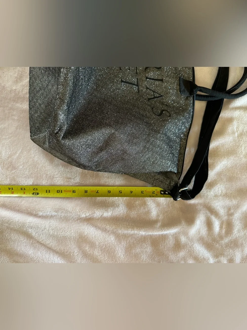 Victoria's Secret Glitter Tote in Silver and Black